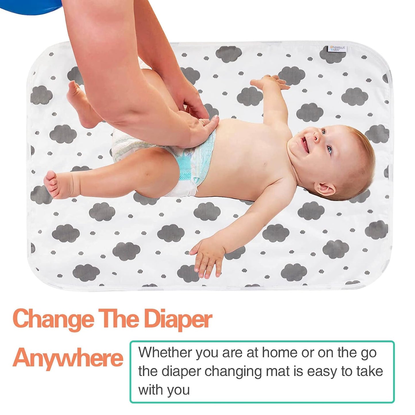 Baby Diaper Changing Pad, 21 5/8" x 31.5" Waterproof Changing Pad Liners - Reusable Soft and Absorbent Portable Changing Mat(Flower1PCS)